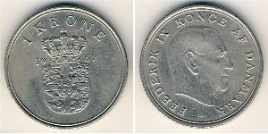 1 Krone Dänemark Kupfer/Nickel Friedrich IX. (Dänemark) (1899 - 1972)