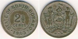 2 1/2 Cent North Borneo (1882-1963) Copper/Nickel 