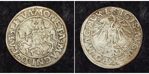  
  1549, Lithuania, Sigismund II Augustus I. Silver ½ Grossus (½ Groat) Coin. VF  Condition: VF Mint Year: 1549 Mint Place: Vilnius  Reference: Kopicki 3241.  Denomination: ½ Grossus (½ Groat)   ...