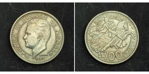 100 Franc Principato di Monaco Rame/Nichel Ranieri III di Monaco