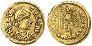 Westgoten. Im Namen des Libius Severus 461-470. Tremissis. Im Namen des weströmischen Kaisers Libius Severus unter Theoderich II. Tremissis nach römischem Vorbild. 1,38 g. GOLD. Sehr schön