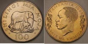 TANZANIA 100 Shilingi 1986 - Copper-Nickel - Conservation - aUNC - 665 *