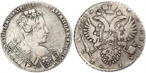 Russland. Anna Ivanovna 1730-1740. Rubel 1732, Moskau. Davenport 1670, Bitkin 46-60. Fast sehr schön