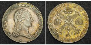  
  1796, Emperor Francis II. Silver Thaler (Kronentaler) Coin. Kremnitz (Kremnica) mint!    Mint Year: 1796 Reference: Davenport 1180, KM-62.2. Denomination: Crown Thaler (Kronentaler) Mint Plac ...