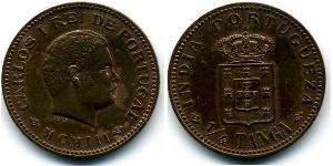 1/4 Tanga India portoghese (1510-1961) Bronzo 