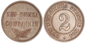 2 Pfennig Deutsches Kaiserreich (1871-1918) / Neuguinea Kupfer 