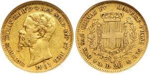 20 Lira Kingdom of Italy (1861-1946) Or Victor Emmanuel II of Italy (1820 - 1878)