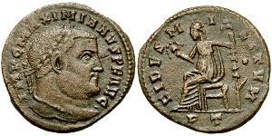 1 Фолліс Римська імперія (27BC-395) Бронза Галерій Максиміан (260-311)