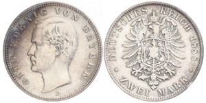 2 Mark Kingdom of Bavaria (1806 - 1918) Silver Otto of Bavaria (1848 – 1916)