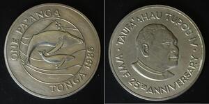 TONGA 1 Pa'anga 1986 - Copper/Nickel - Wildlife - aUNC - 4240