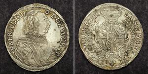  
 1732, Wurttemberg (Duchy), Eberhard Louis. Large Silver 30 Kreuzer (½ Gulden). R!    Mint Year: 1732 Reference: KM-319 ($400 in XF!) Denomination: 30 Kreuzer (½ Gulden)  Condition: Minor dark  ...
