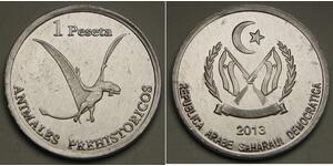 SAHARAWI / WESTERN SAHARA 1 Peseta 2013 - Al - Prehistoric Animals - aUNC -2594*