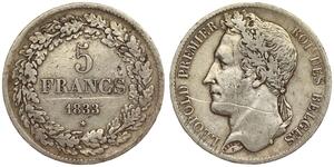 Belgium - 5 Francs 1833 - Leopold I - Silver