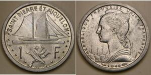 SAINT PIERRE & MIQUELON 1 Franc 1948 (a) - Aluminum - aUNC - 3349 *