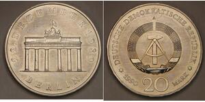 GERMANY (DDR) 20 Mark 1990 A - Cu-Zn-Ni - Brandenburg Gate - aUNC - 627 *