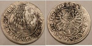 SILESIA LIEGNITZ BRIEG 3 Kreuzer 1661 EW - Silver - Ludwig IV. - VF/XF - 1187 *