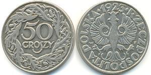 50 Grosh Deuxième République de Pologne (1918 - 1939) Nickel 