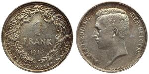 Belgium - 1 Francs 1912 - Albert I - Silver, Dutch tekst