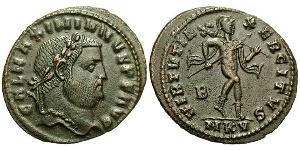 1 Фоллис Римская империя (27BC-395) Бронза Галерий Максимиан (260-311)