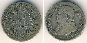 10 Soldo États pontificaux (752-1870) Argent Pie IX (1792- 1878)