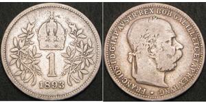 1 Corona Imperio austrohúngaro (1867-1918) Plata Franz Joseph I (1830 - 1916)