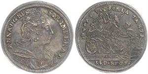 Russland. Anna Ivanovna 1730-1740. Messing Rechenpfennig. Diakov 77.1. Sehr schön