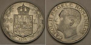 ROMANIA 100 Lei 1938 - Nickel - Carol II. - XF- - 2034 *