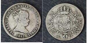 1 Реал Испания Серебро Isabella II of Spain (1830- 1904)