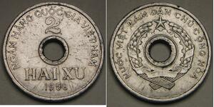 VIETNAM (North) 2 Xu 1958 - Aluminium - VF - 2857 *