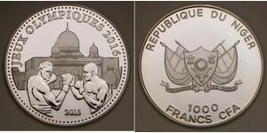 NIGER 1000 Francs 2015 - Silver 0.925 - Rio 2016 Olympics / Boxing - UNC - 816 *