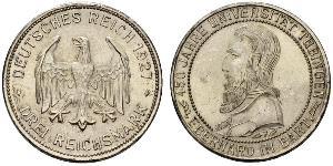 3 Марка / 3 Reichsmark Веймарская республика (1918-1933) Серебро 