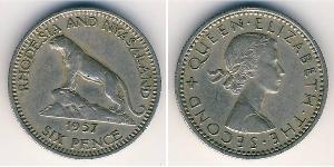 6 Penny Rodesia (1965 - 1979) Níquel/Cobre 
