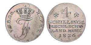 4 Shilling Mecklemburgo-Schwerin (1352-1918) Plata Federico Francisco I de Mecklemburgo-Schwerin