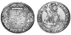 1 Thaler Alsacia Plata Fernando II de Austria (1529 – 1595)