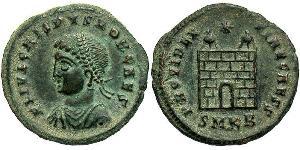 1 Follis /  AE3 Empire romain (27BC-395) Bronze Crispus (305 - 326)