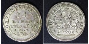 GERMANY 1/24 Thaler 1763 LBR - Silver - VF - 810