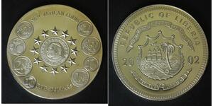 LIBERIA 5 Dollars 2002 Prooflike - Copper/Nickel - New Vatican Coins. - 4248