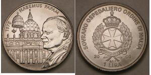 ORDER OF MALTA 1 Lira 2005 - Habemus Papam / John Paul II. - UNC - 693 *
