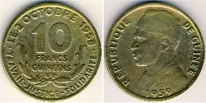 10 Franc Guinea Bronce/Aluminio 
