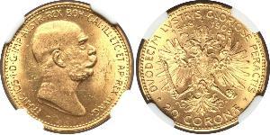20 Corona Австро-Венгрия (1867-1918) Золото Франц Иосиф I (1830 - 1916)