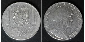 ALBANIA (Italian Occupation WWII) 0.20 Lek 1941 R - Stainless Steel - VF - 885