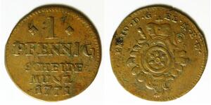 MAINZ (German State) 1 Pfennig 1771 - Copper - Emeric Josef - VF - 801