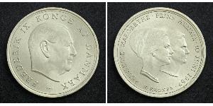 10 Krone Denmark Silver Margrethe II of Denmark (1940-) / Frederick IX of Denmark (1899 - 1972)