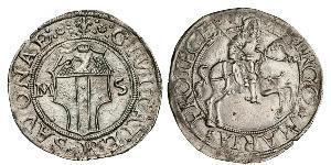 SAVONA - FRANCESCO I DI FRANCIA (1515-1528) Cavallotto. D/ Stemma fra M S R/ San Giorgio (?) a cavallo. CNI 3/9 MIR 562 Ag g 3,83 Rarissima • Esemplare in altissima conservazione più di SPL