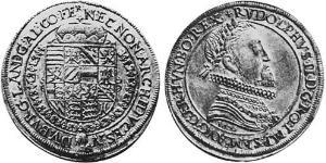 1 Thaler Alsacia Plata Rodolfo II (1552 - 1612)