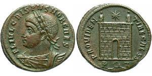  AE3 / 1 Фолліс Римська імперія (27BC-395) Бронза Крисп (305 - 326)