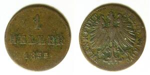 FRANKFURT AM MAIN (German City) 1 Heller 1855 - Copper - 796
