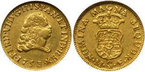 1 Escudo Vicereame della Nuova Spagna (1519 - 1821) Oro Ferdinando VI di Spagna (1713-1759)