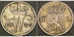 10 Cent Reino de los Países Bajos (1815 - ) Plata 