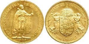 100 Korona Imperio austrohúngaro (1867-1918) Oro Franz Joseph I (1830 - 1916)